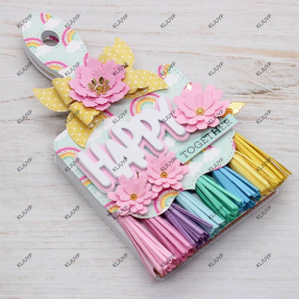 KLJUYP Paintbrush Mini Album Metal Cutting Dies Stencils for DIY Scrapbooking/album Decorative Embossing DIY Paper Cards