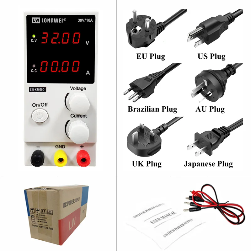 Longwei LW-K3010D 4LED Adjustable DC Power Supply 30V 10A