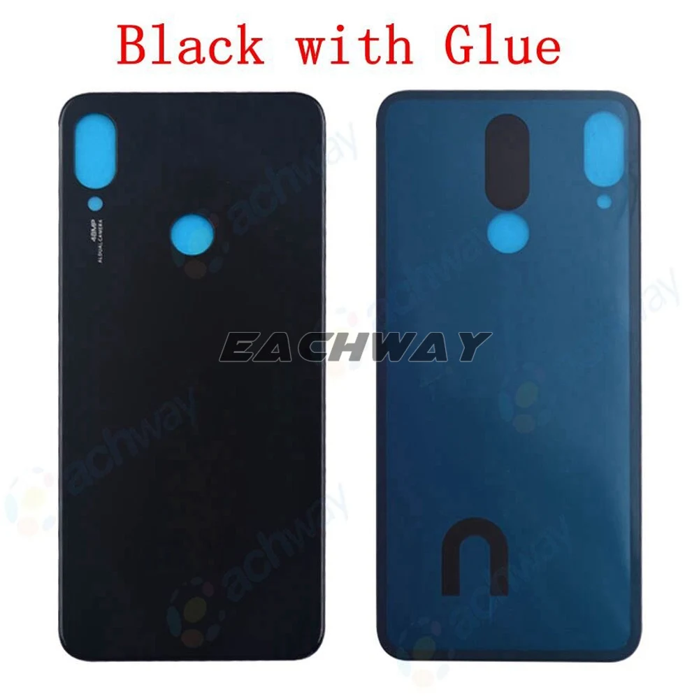 New For Redmi Note 7 Pro Back Battery Cover Door Rear Glass For Xiaomi Redmi Note7 Battery Cover Housing Case  with Glue