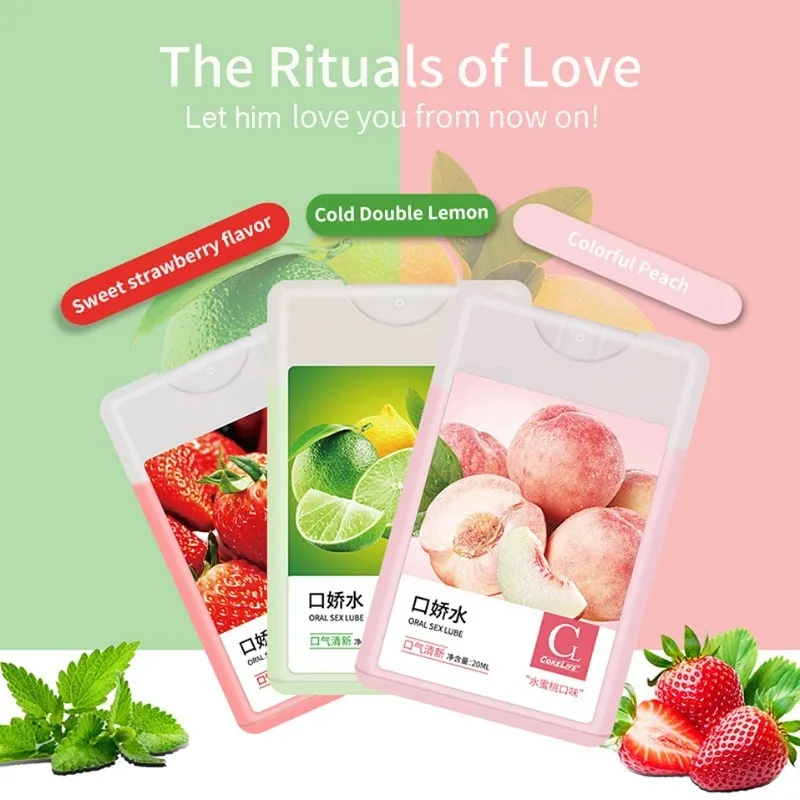 Semprotan Sepong Portabel Pelumas Rasa Buah untuk Seks Oral Menghilangkan Bau Nafas Segar Menyemprotkan Pelumas Gadget Seksi Produk Seks Dewasa