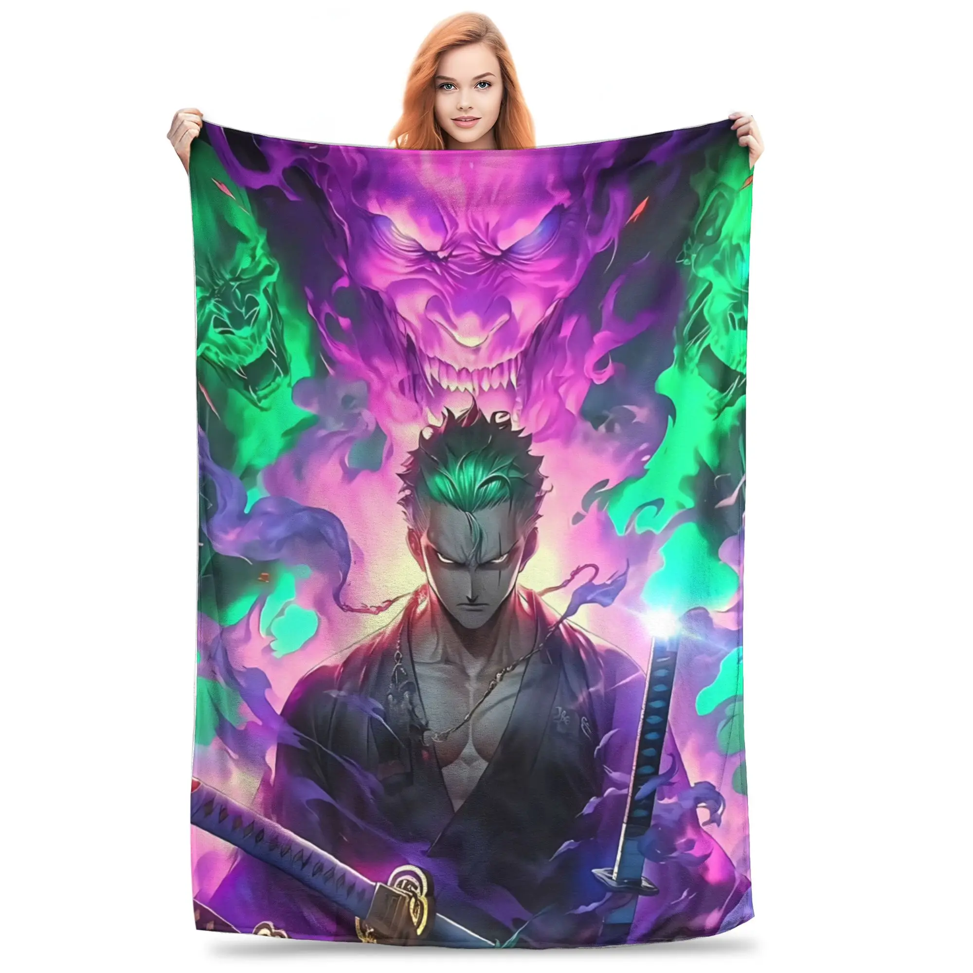 1PC Home Demon Slayer‌32 Blanket Throw Blanket  Novelty Warm Blanket All Season Gift