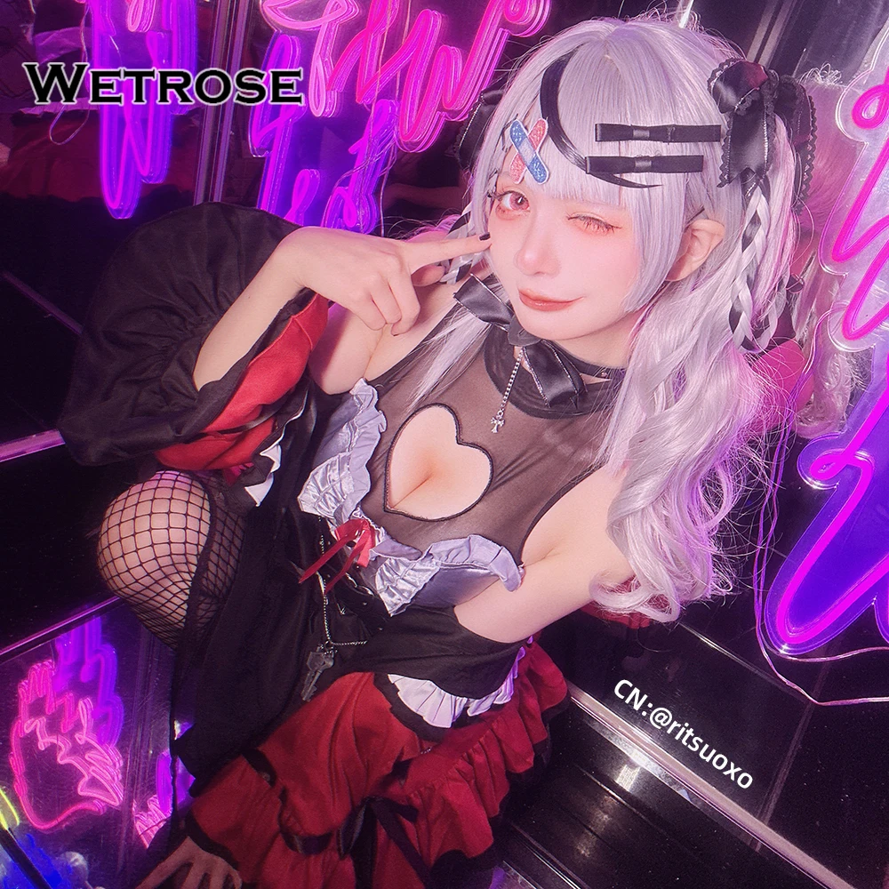 【Wetrose】In Stock Sakamata Chloe 2023 New Outfit Cosplay Costume Dating Dress Hololive JP Holo Vtuber HoloX Set Wig Halloween