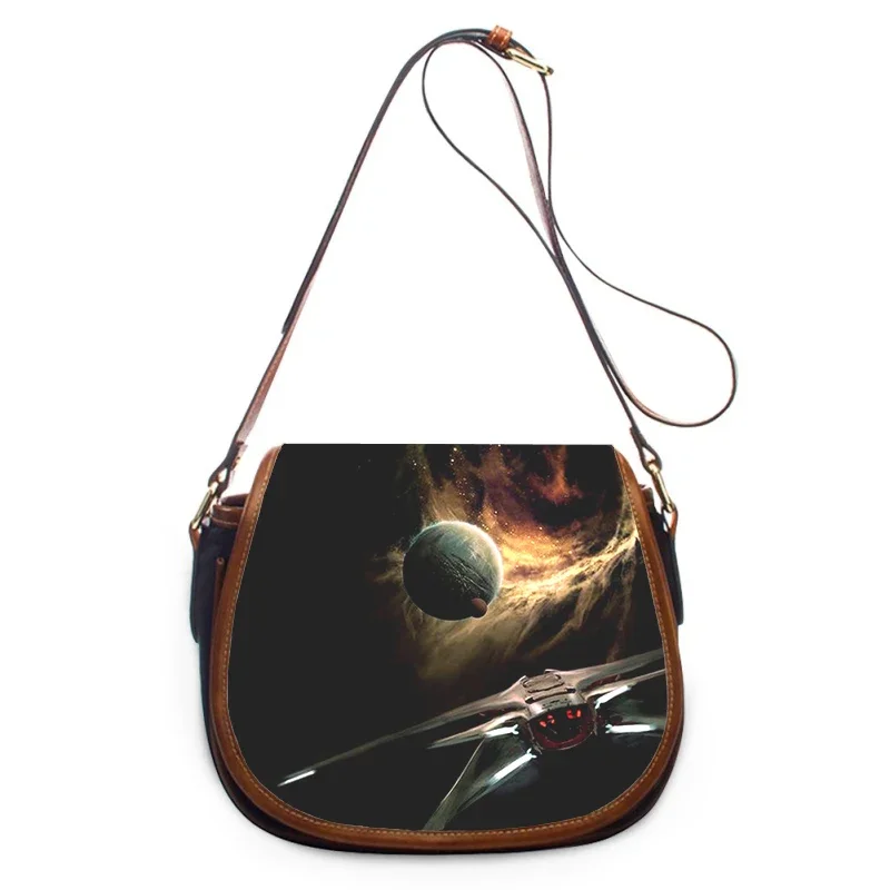 outer space Spaceship UFO print new fashion Women Crossbody Bag Luxury Handbags Women Bag Zipper women shoulder bag