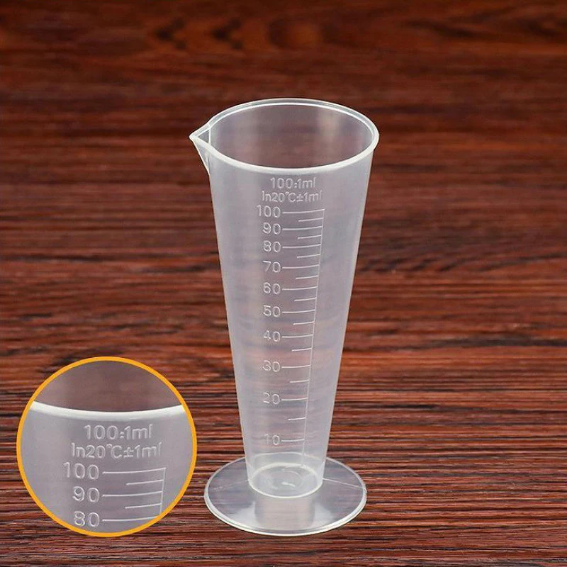 100ml Plastic Measuring Cup Transparent Scale Measuring Cup Pour Spout Without Handle Liquid Container Kitchen Bar Supplies