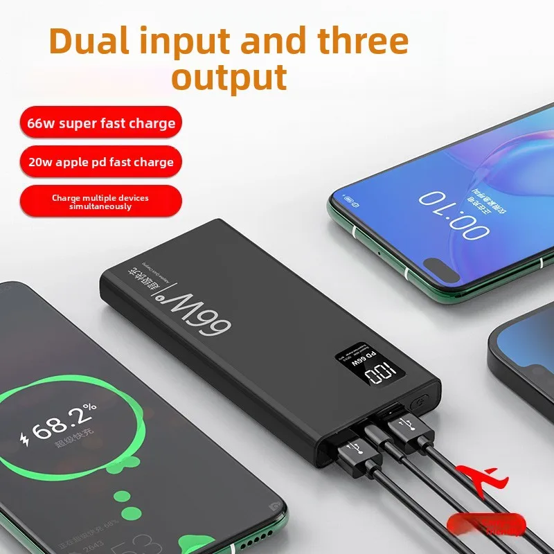 20000mAh Mini High-capacity Portable Mobile Power Bank with 66W Super Fast Charging,Suitable for Most Electronic Power Bank