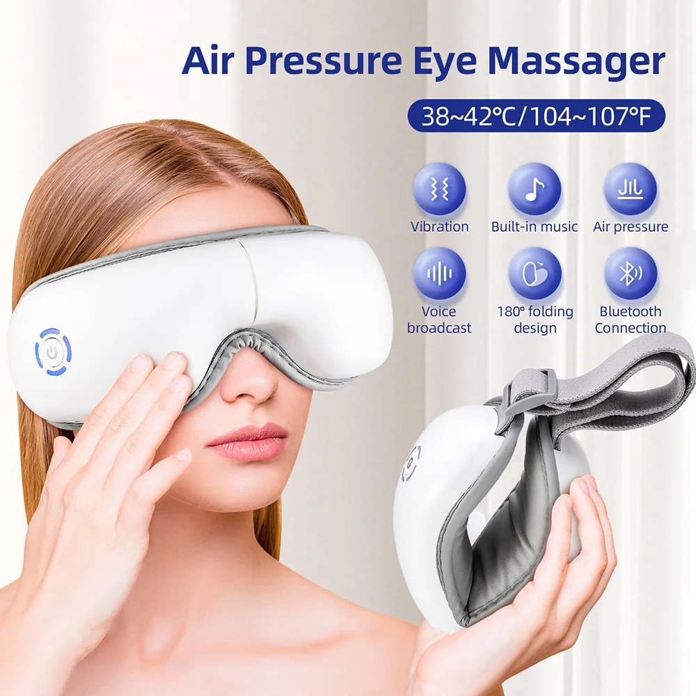 3D-Vibrations-Augenmassagegerät mit Wärmefunktion, Luftkissenmassage, Entspannungsmassage, lindert Augenmüdigkeit, entspannt die Augenmuskulatur, Augenpflege-Tools – Detail 1