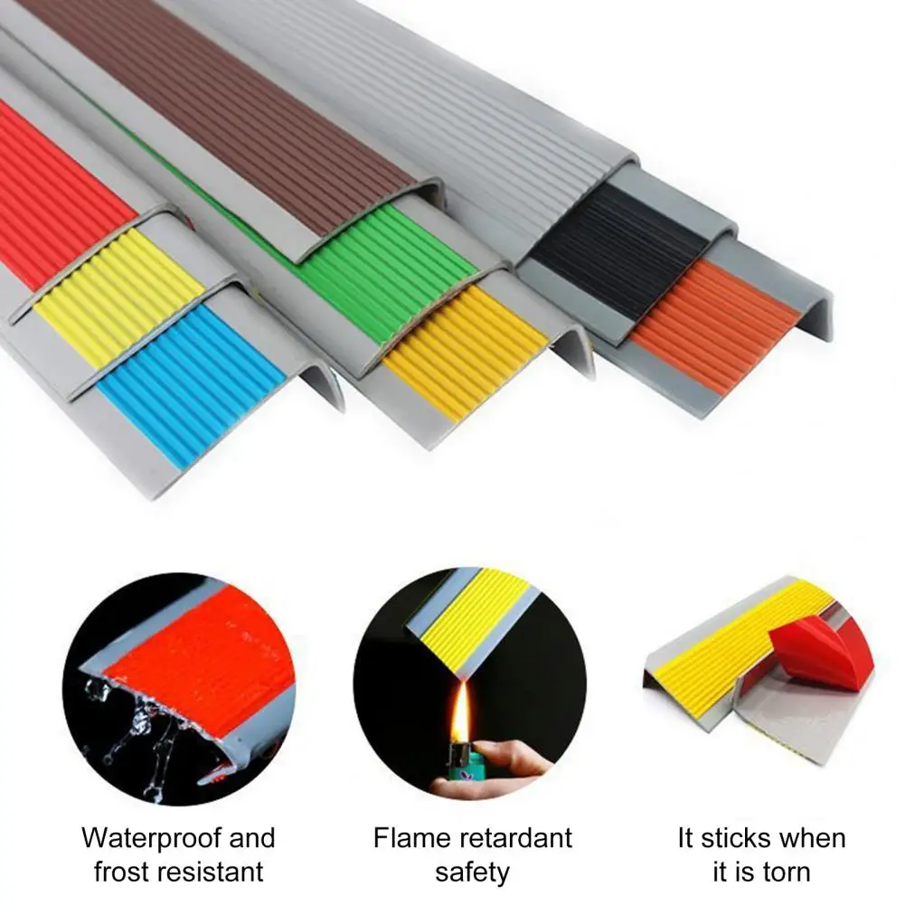 100CM Non-Slip Stair Nosing L-Shape Staircase Step Tread Self-Adhesive Stair Edge Protect Waterproof Outdoor Stair Nose Molding image 3