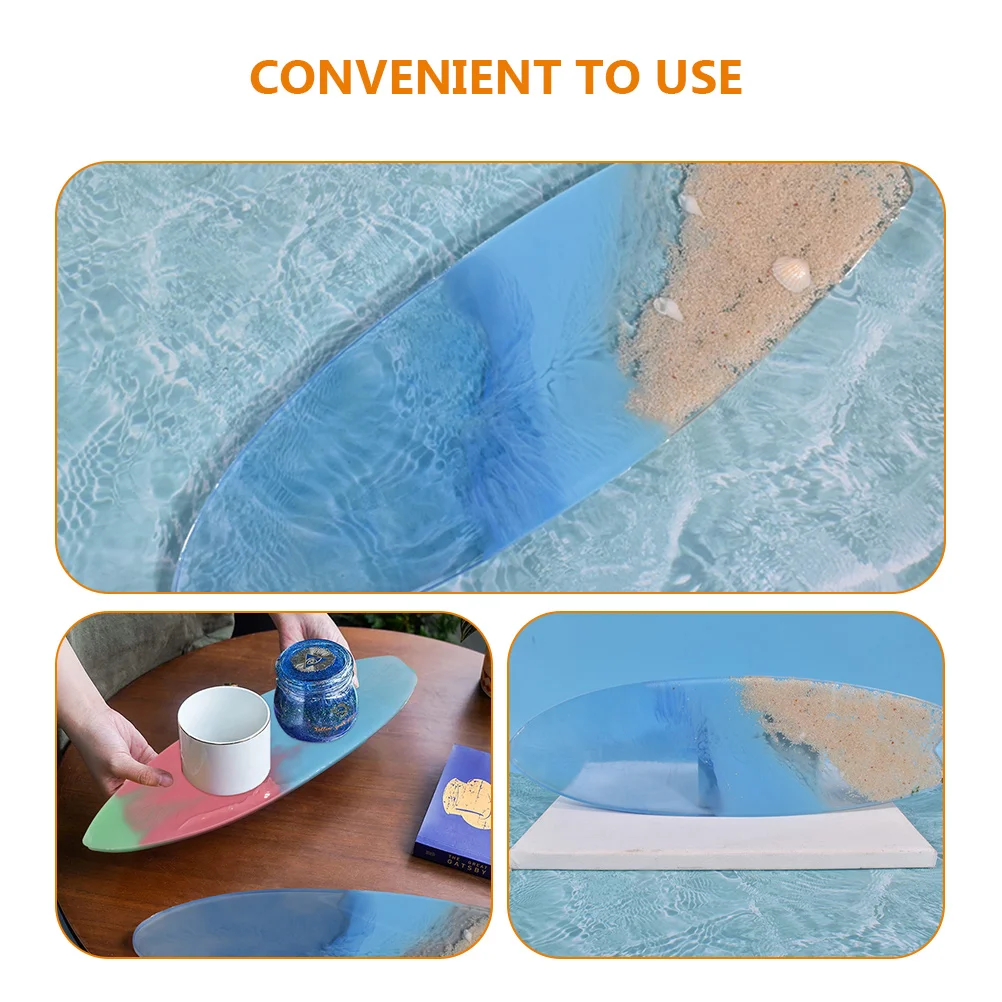 2 Pcs Surfboard Mold DIY Supplies Soap Molds Coaster Silicone Silica Gel Epoxy Casting