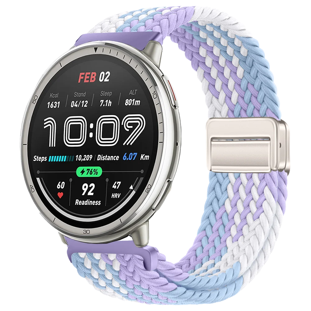 20mm Nylon Braid Magnetic Buckle Strap for Amazfit Active 2 20mm Strap for Amazfit Active/Active 2 20mm Men Women Replace Wrist