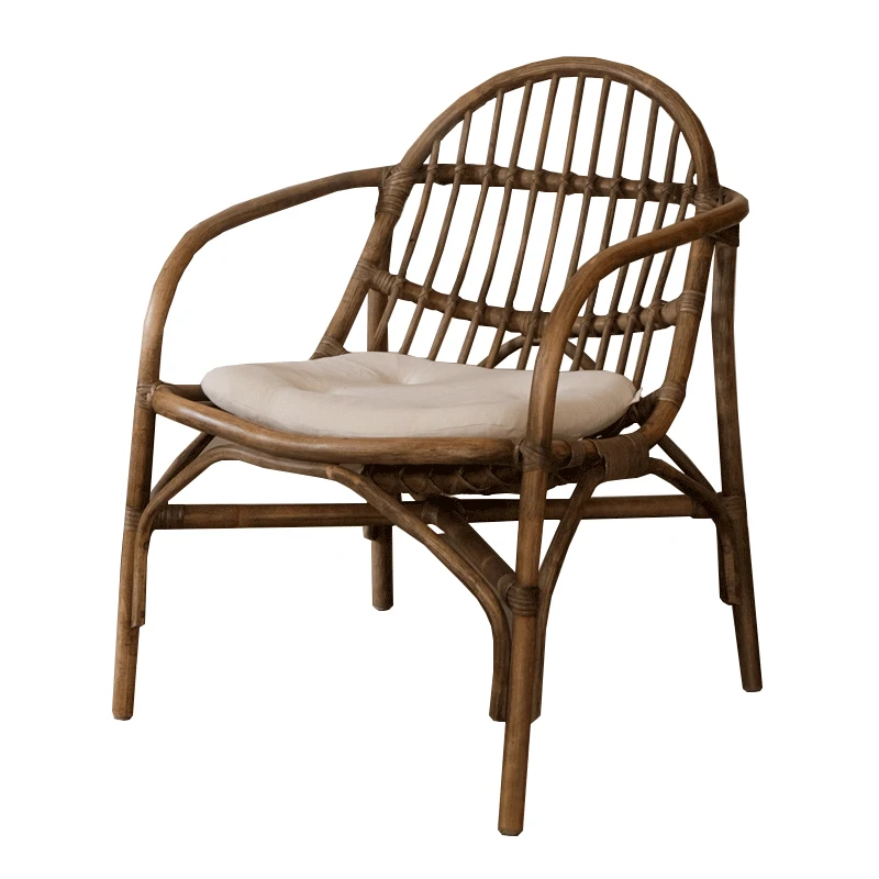 Massivholz Rattan Stuhl Single Rattan Stuhl Sessel Freizeit stuhl