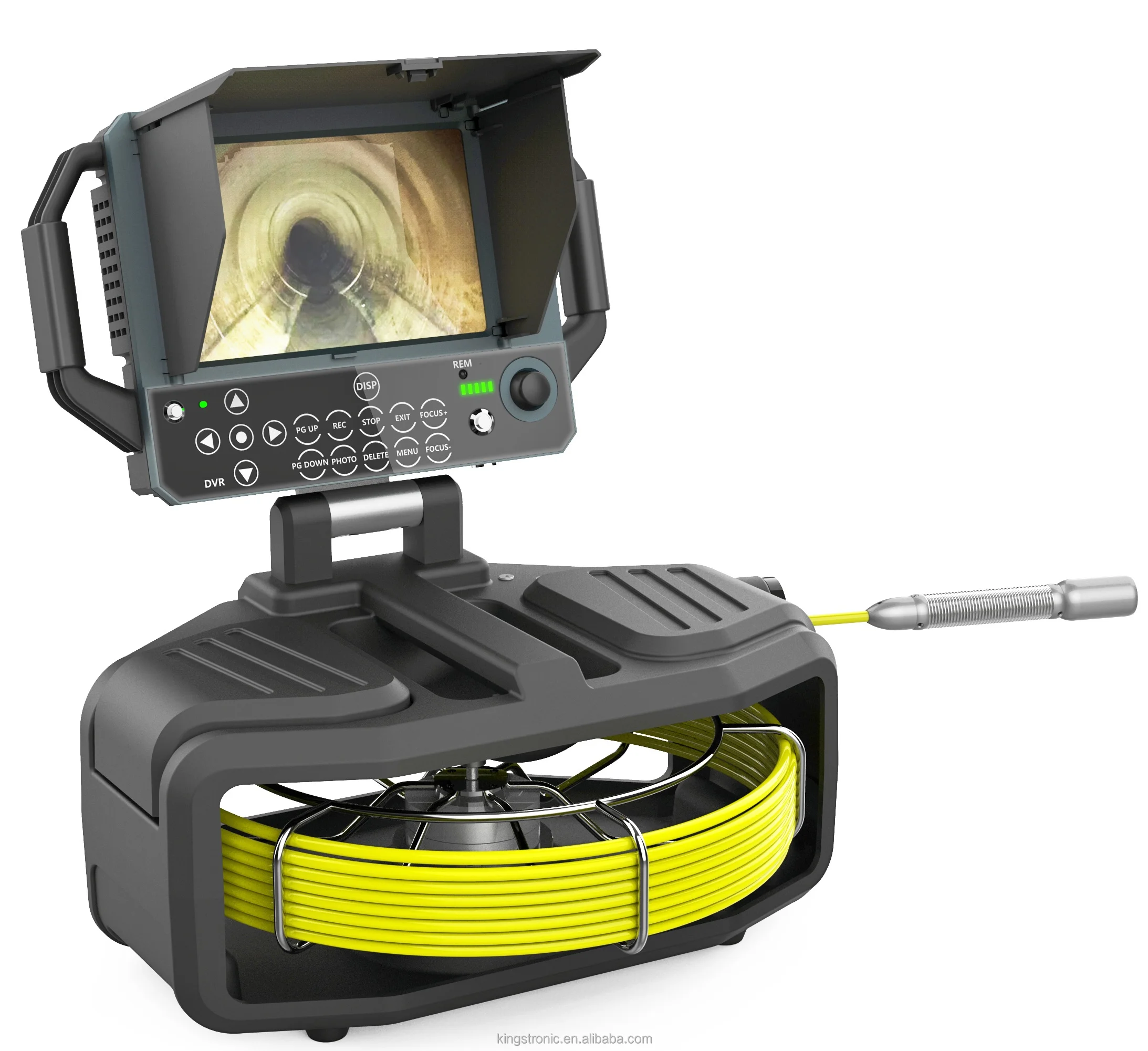 F81 8인치 LCD 디스플레이 30m DN5.5 푸시로드 평면 하수관 검사 카메라