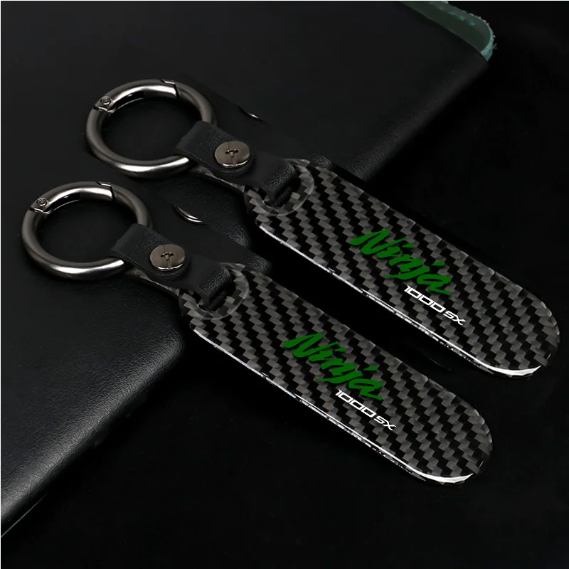 For NINJA NINJAH2 NINJA250 NINJIA400 NINJIA600 NINJIA1000 2024 Motorcycle Key Chain Carbon Fiber Keychain 2025 Logo Gift