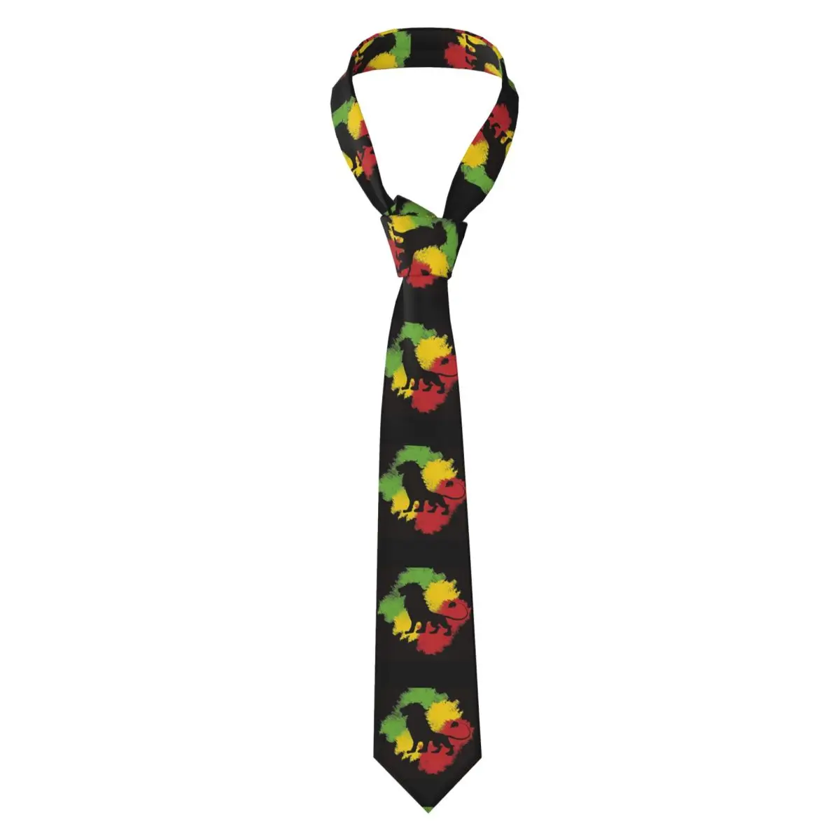 Lion Of Judah Rasta Jamaican Reggae Necktie for Men Silk Polyester 8 cm Neck Ties Wedding Business Tie Classic Gravatas