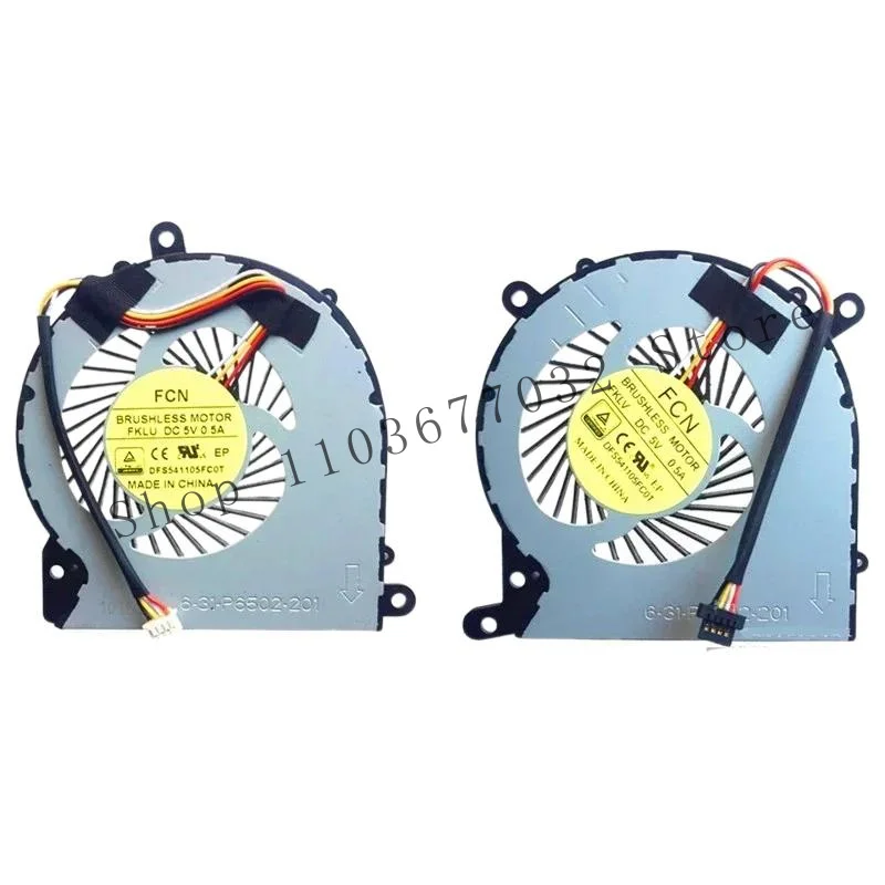 WYORESY New Laptop CPU GPU Fan Cooler For CLEVO 6-31-P6502-201 T700-B PA70HS PA71HP DFS 541105 FC0T FGFG FKLV FKLU 4Pin