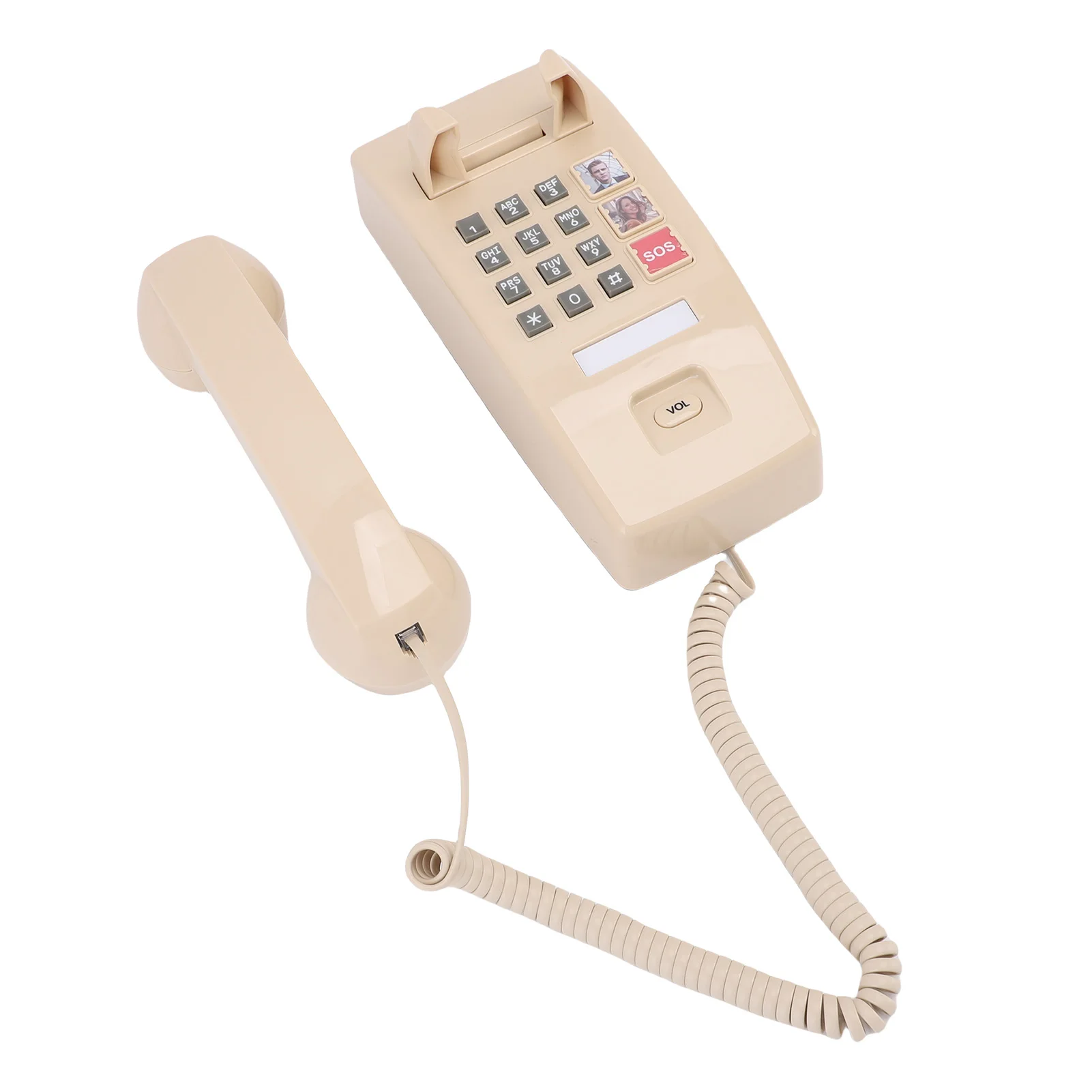 Wall Phone for Landline Retro Wall Phone Easy To Use 3 Levels Volume Wall Mounted Landline Telephone for Home Desk