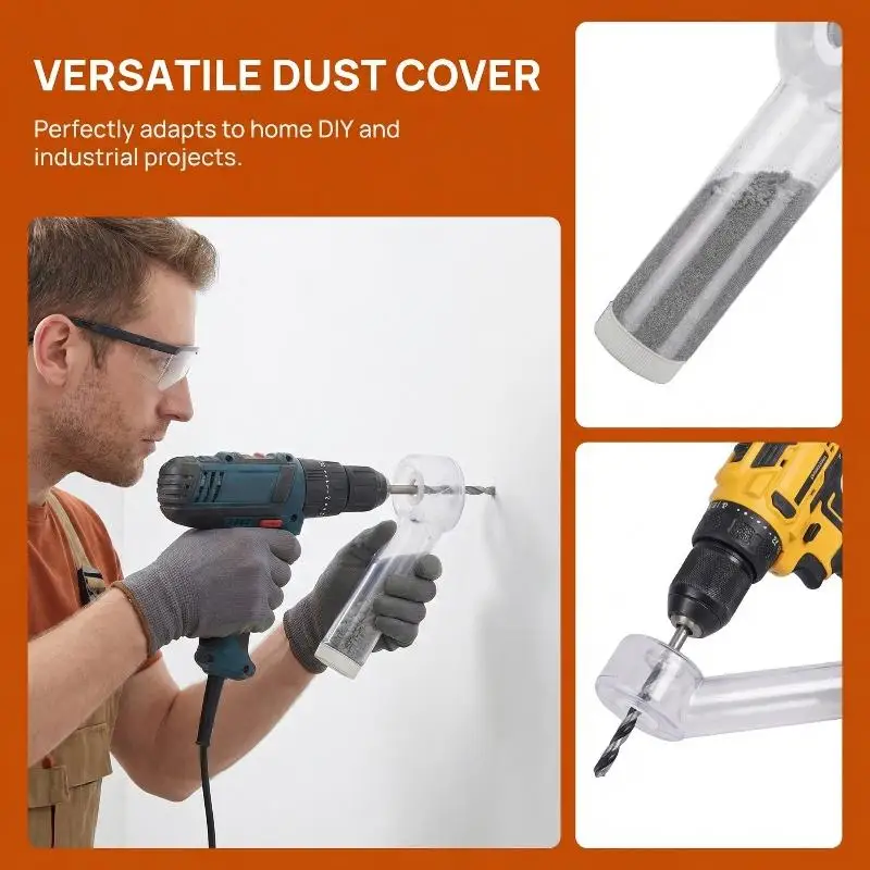 1Pc Sealed Dust Containment System Power Drill Dust Cover With Integrated Drill Bit Storage Case For Clean & Safe Drilling