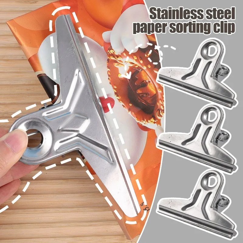 Clip per raccoglitori di carta Bulldog extra large Morsetto per documenti di carta in acciaio inossidabile Supporto in metallo resistente per organizer scolastico per ufficio