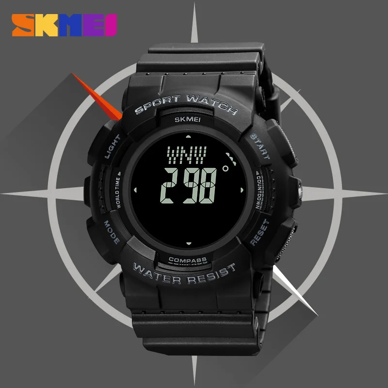 SKMEI Luxury Compass Digital Watch Waterproof Military Sport Watches S-Shock Men\'s Wristwatches Countdown with 3 Alarm Clock