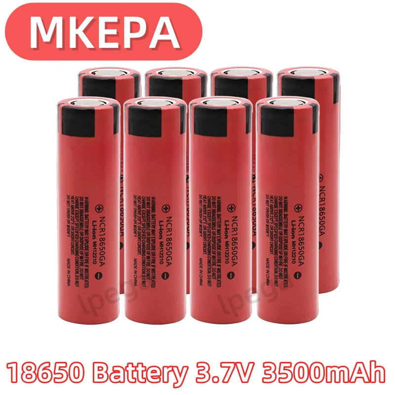 

MKEPA NCR 18650 GA 3.7V 3500mAh Rechargeable lpega Li-ion Battery 30A Discharge, for Toys Tools Flashlight Battery