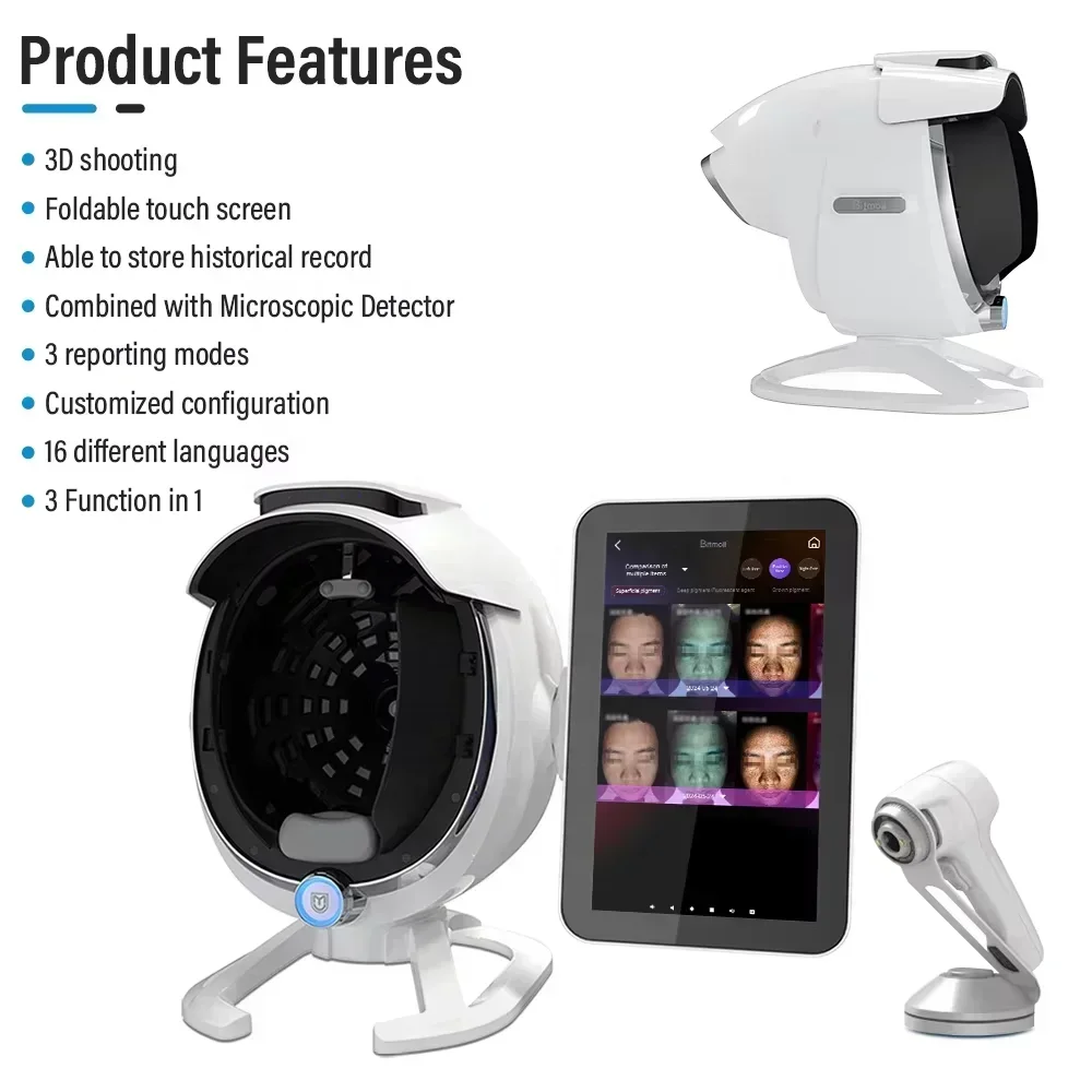 3D Facial Scanner Skin Analyzer Face Scanner Detection Magic Mirror Magnifier Wrinkle Pigmentation Salon Use Beauty Equipment