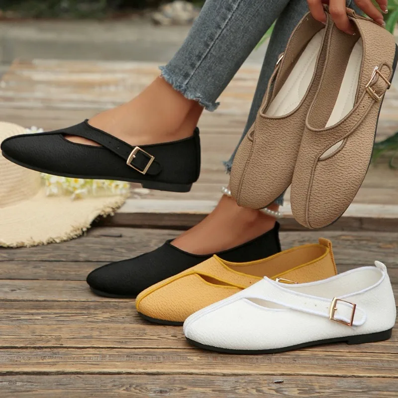 Spring and Autumn Women's Comfortable Solid Color Single Shoes 2026 New Women Lightweight Casual Fashionable Low Top Shoes