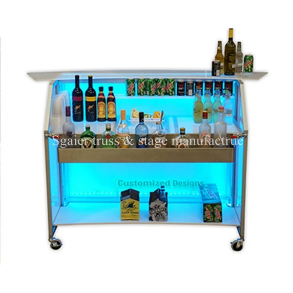 Bar furniture table/LED bar counter/Aluminum Dj booth table display