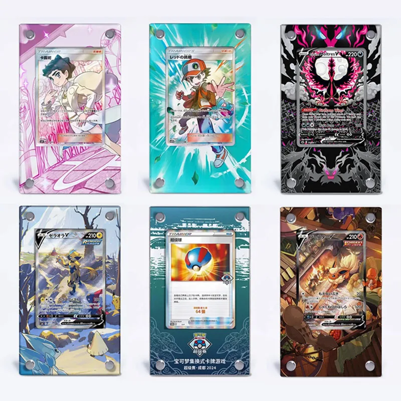 pokemon-moltres-zeraora-charizard-jolteon-cartao-de-desenho-estendido-tijolo-acrilico-jogo-colecao-exibicao-escudo-protetor-presente-brinquedo