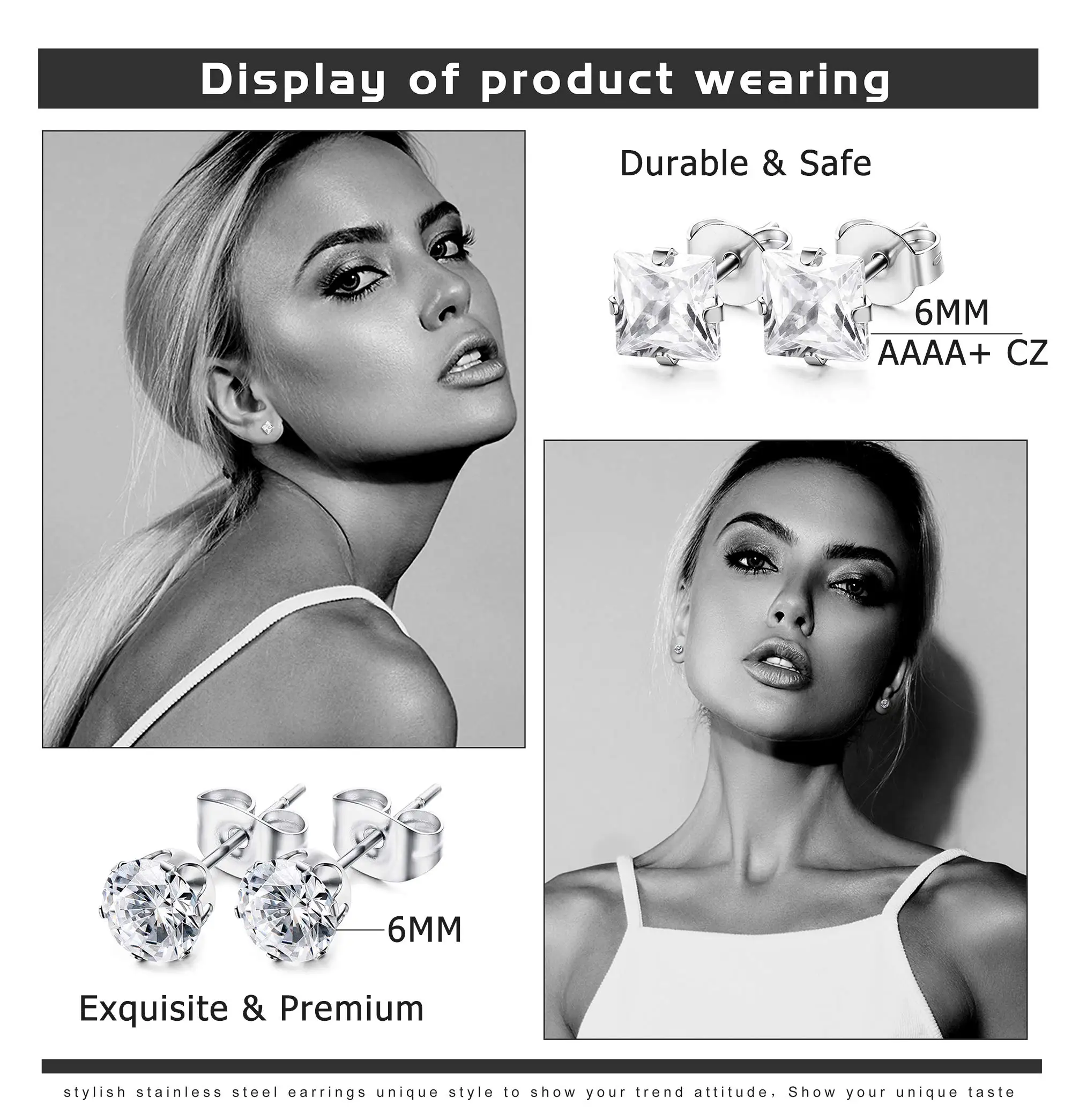 1〜14ペアのステンレス鋼の小さなイヤリング,男性用のフード付きイヤリング,クロスデザイン,ヒンジ付きイヤリングのセット,シルバー