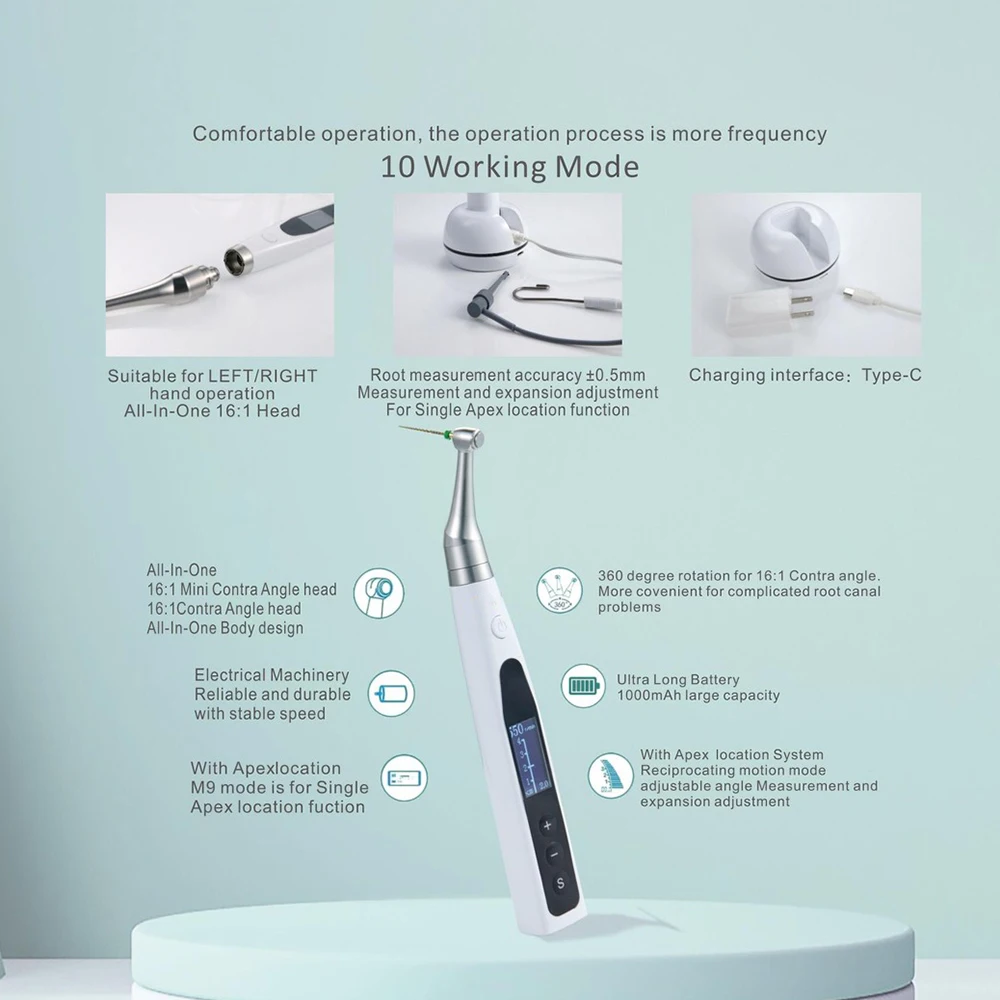 Motor de endodoncia Dental con localizador Apex, equipo endodóntico 2 en 1 para Terapia de Canal radicular, herramienta de odontología