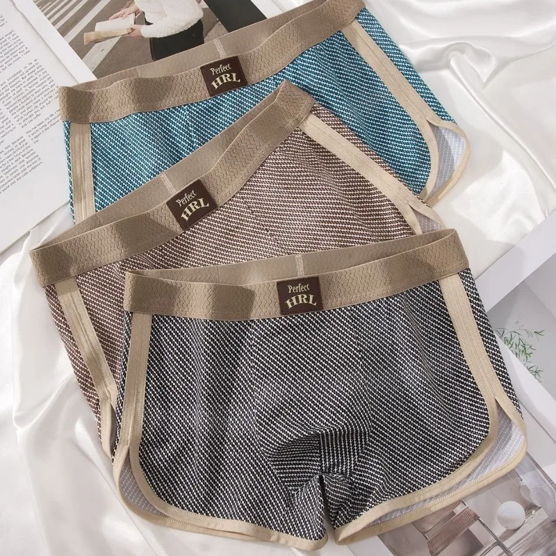 Men Arrow Shorts Underwear Cotton Printed Large Size Young Students Boxer Aro Panties Bulge Pouch Underpants Calzoncillo Hombre
