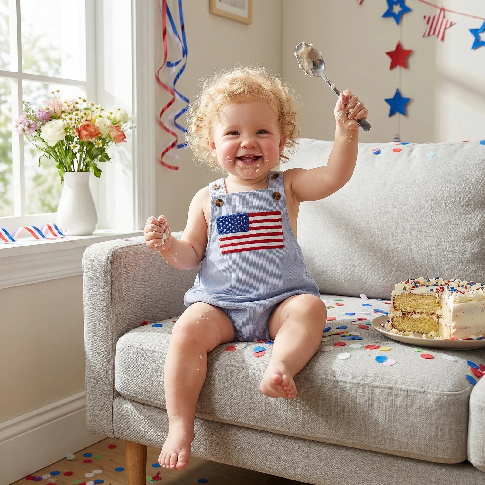 Focusnorm 0-18m adorável bebê meninos meninas 4 de julho macacão elegante bandeira bordado sem mangas macacões patrióticos