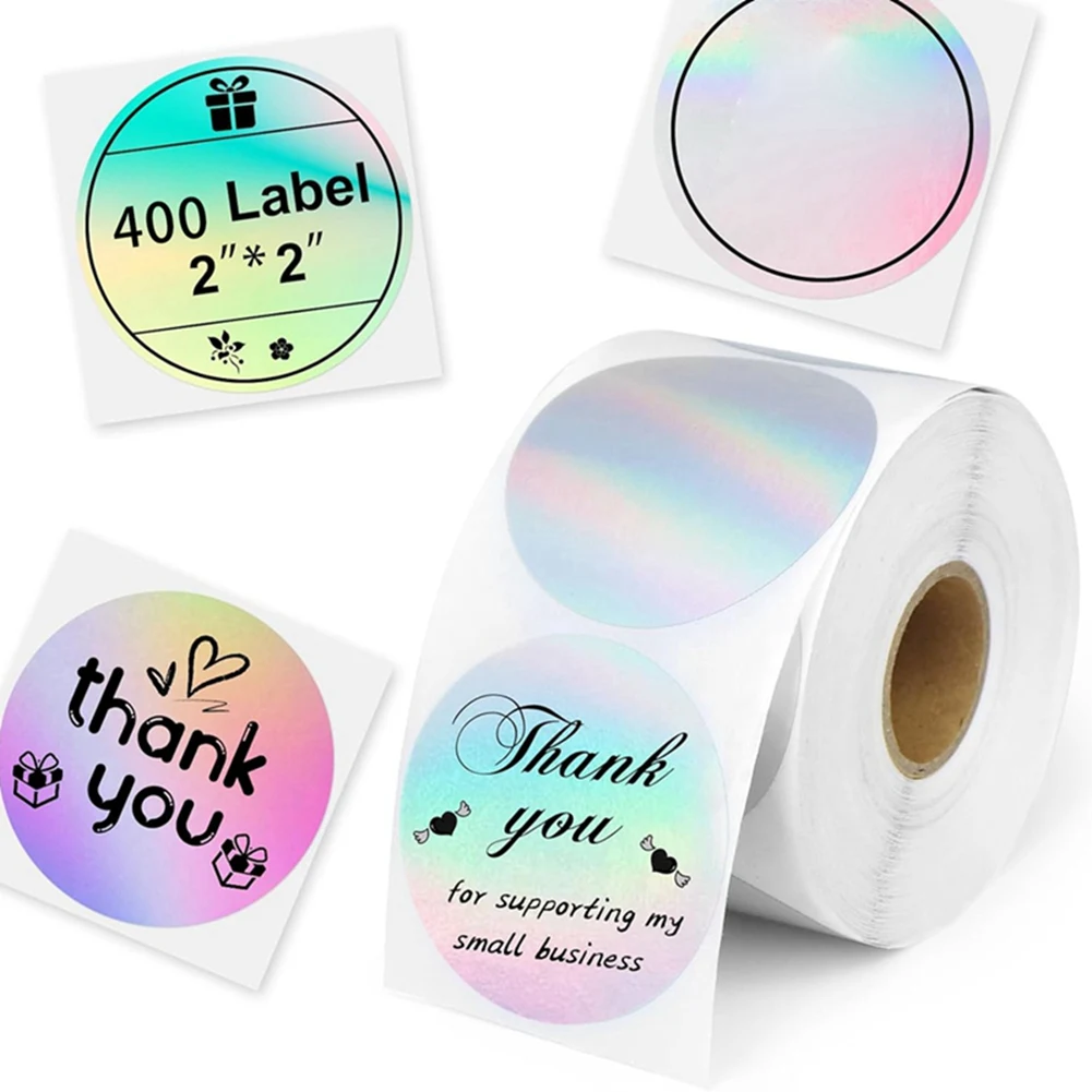 

2Inch Thermal Labels, 400 Pcs Round Self-Adhesive Direct Thermal Printer Label for Color Coding Label Printer, Logo