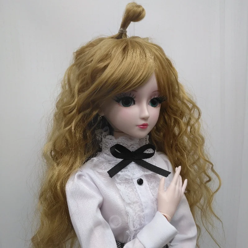 Pink Curly Bjd Doll Wig for 1/3 Accessories Sythetic for 60cm Doll Hair DIY Toys