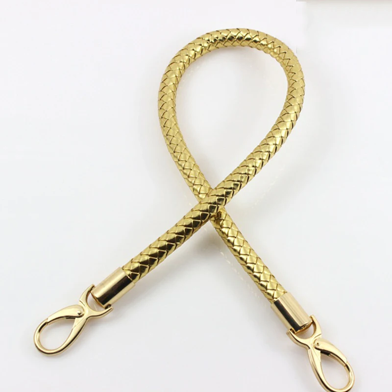 40cm Bag Strap Braided Rope Handbag Handles Belt For DIY Purse Replacement Golden Hook Buckle Shoulder Bag Strap Bag Accessories