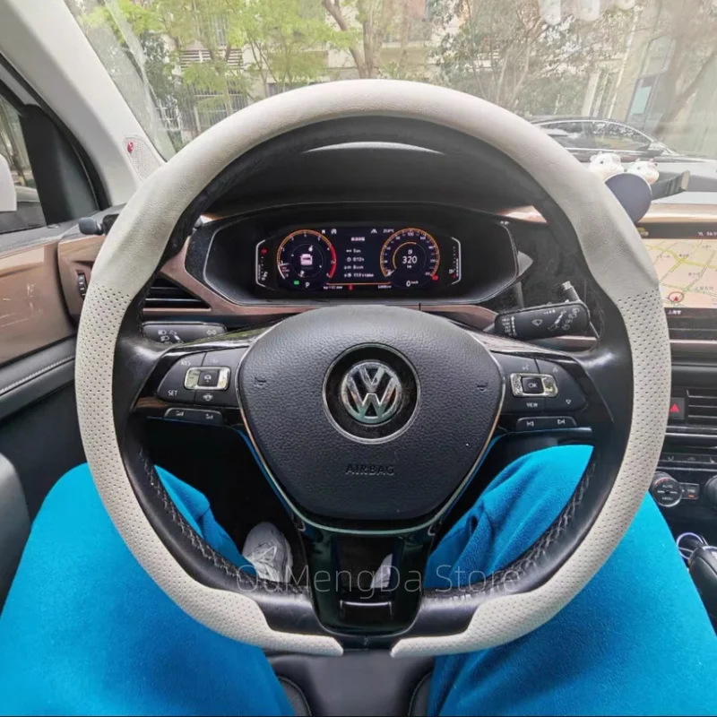 

Car Steering Wheel Cover For Volkswagen Passat Golf GTI Beetle Tiguan Touareg Polo T-ROC ID.3 ID.4 Jetta T-Cross car Accessories