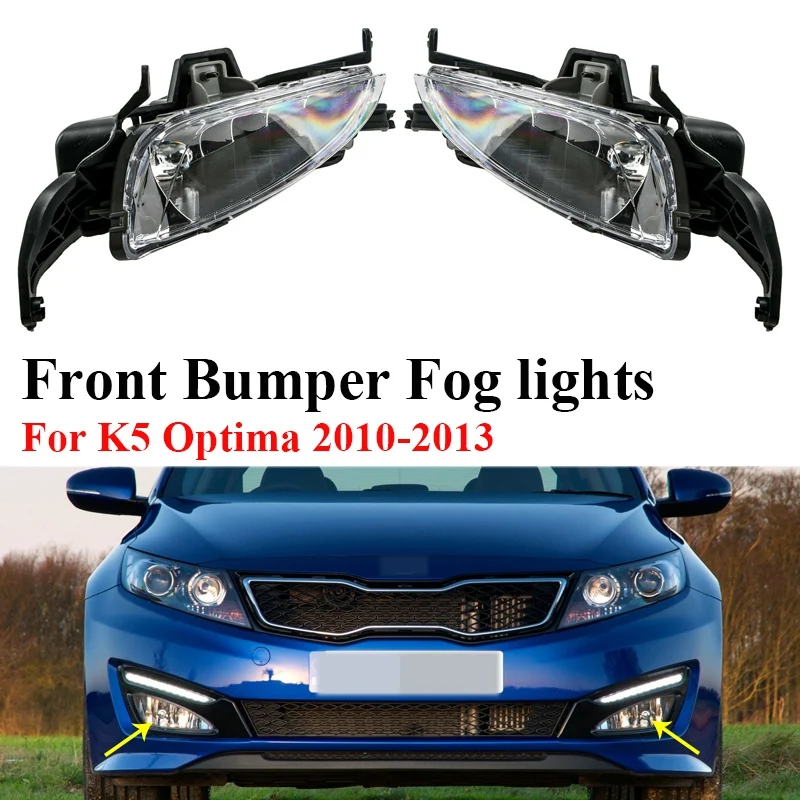 Car Front Bumper Fog Lights DRL Fog Lamps Assembly for KIA K5 Optima 2010-2013 92201-4M000 92202-4M000