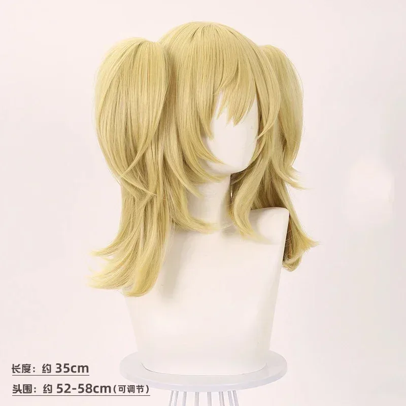 

Game Zenless Zone Zero Burnice White Cosplay Wig Blonde Short Hair Double Ponytail Heat Resistant Synthetic Hair For Women