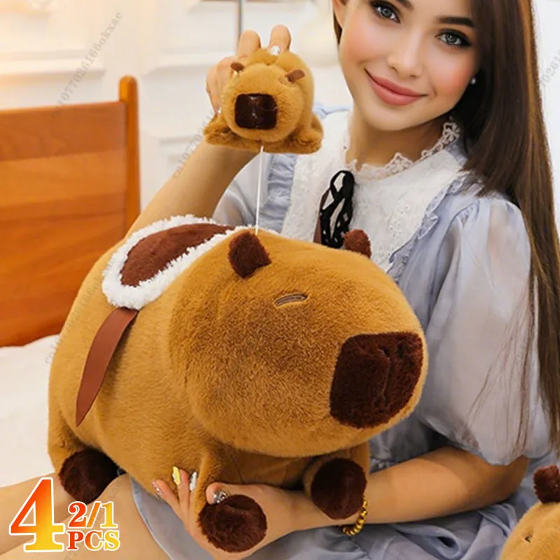 Capybara Doll Kids Plush Toys  Cute Kapibara Mother and Child Plush Toys Plush Cute Animal Toy Children's Birthday Gift