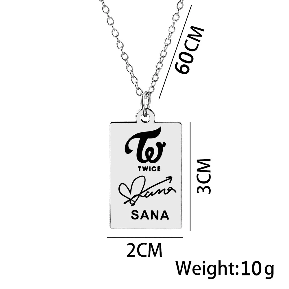 KPOP Twiceland Album Twice Necklace Korean Fashion Stainless Steel Jewelry Accessories Rock Collar For Men Women Boy Girl