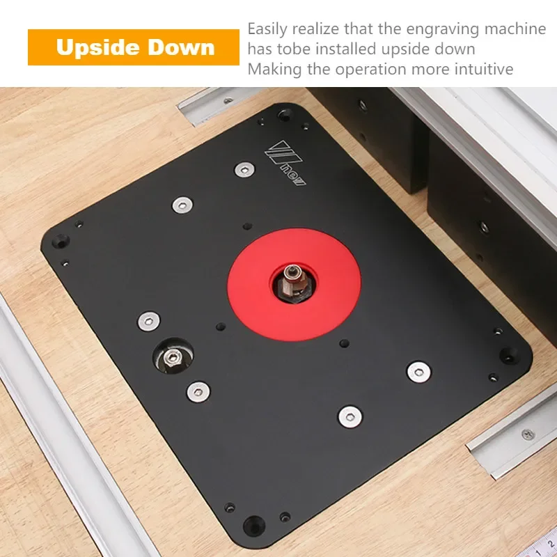 107 To 65mm Woodworking Heavy Duty Router Lift with Aluminium Router Insert Plate Engraving Flip Board Bakelite Milling Trimming