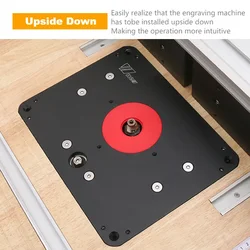 107 To 65mm Woodworking Heavy Duty Router Lift with Aluminium Router Insert Plate Engraving Flip Board Bakelite Milling Trimming