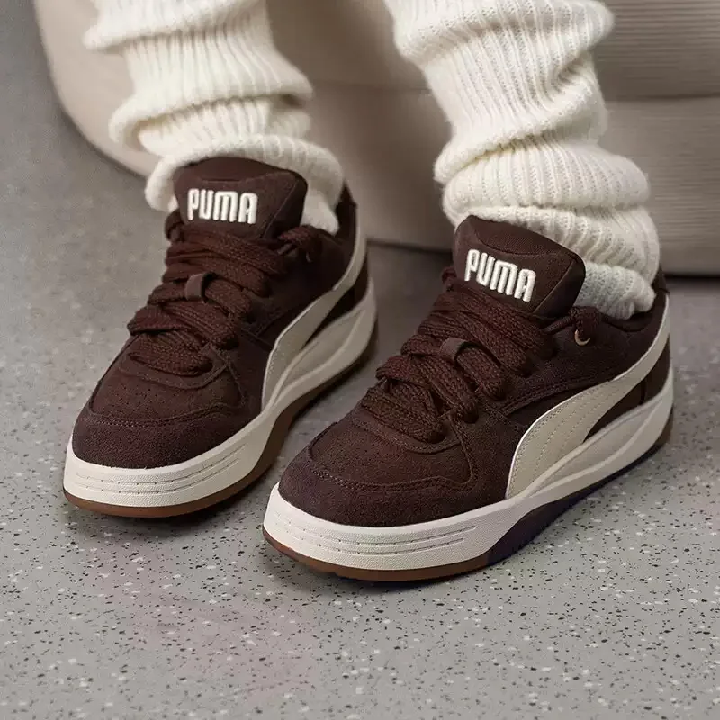 PUMA Dark Brown Off White Suede Chunky Gum Sole Retro Casual Skate Sneakers 402510-08