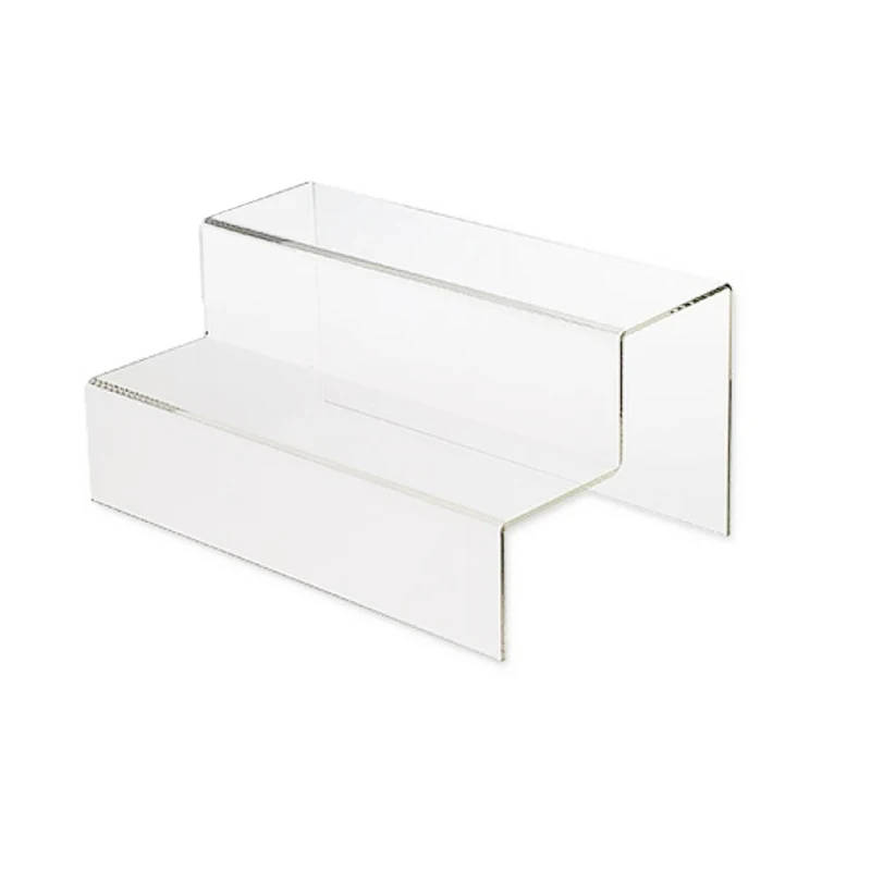 2 Step Clear Acrylic Glass Riser Step Display For Rocks Minerals Stones Opals Fossils Gems Jewelry Collection Stand