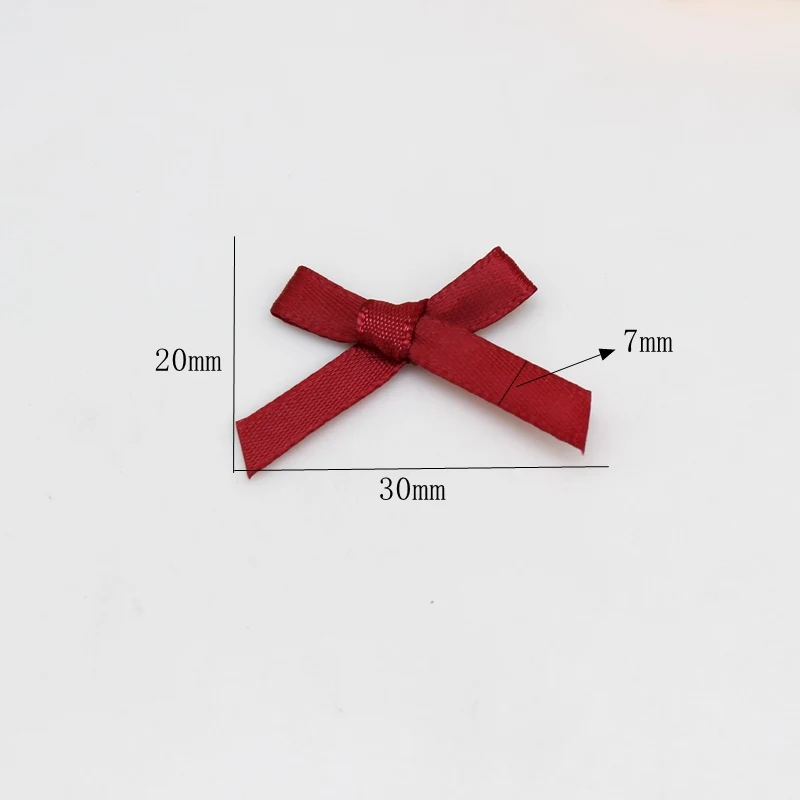 100pcs or 200PCS 20mm-30mm Small Size Satin Ribbon Bow Flower DIY CraftsEmbellishment Crafts Accessory Decoration Supplies