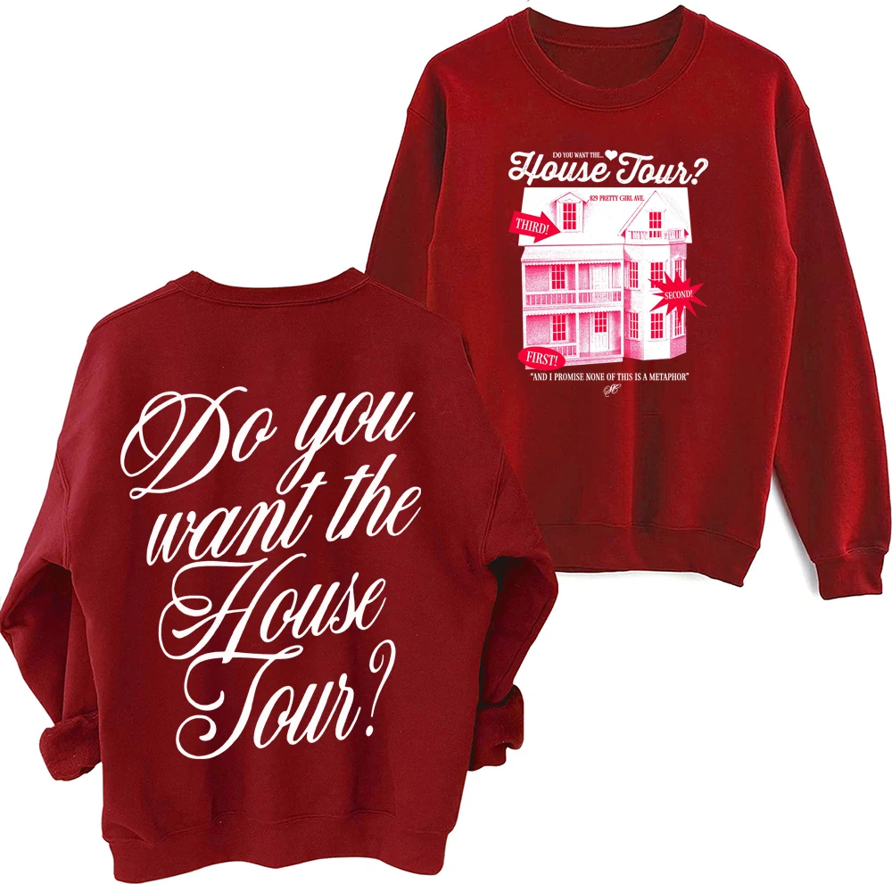 سويت شيرت سابرينا كاربنتر هل تريد جولة البيت هاراجوكو بياقة دائرية وأكمام طويلة وغطاء للرأس كبير الحجم #6