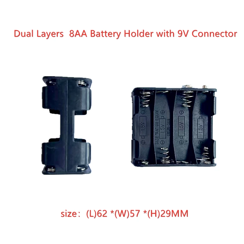 10 sztuk uchwyt baterii AA 3V 6V 9V 12V dla 2X 4X 6X 8X AA baterie czarny plastikowy pojemnik do przevhowywania Box Case podwójna warstwa ze złączem