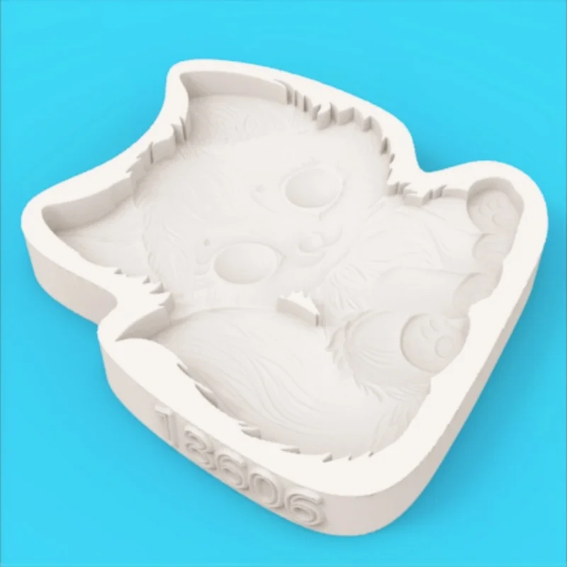 Sitting Posture Little Wolf Silicone Mold, Fondant Chocolate Homemade Silicone Mold - view 5