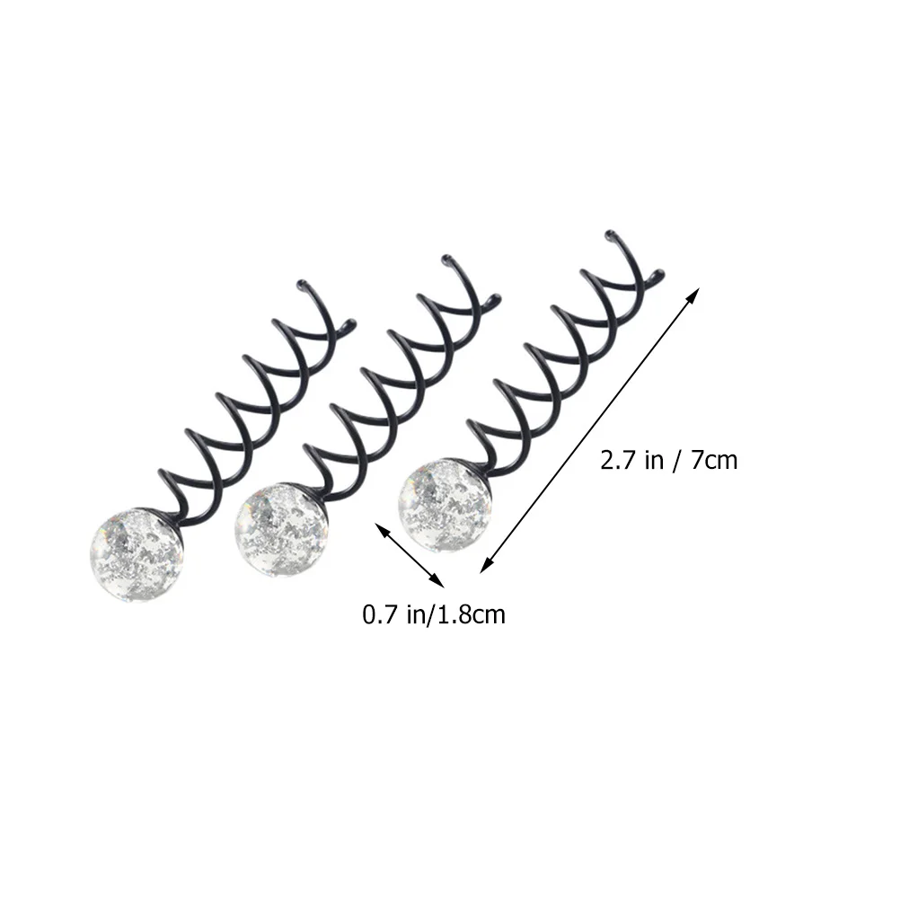 Pasador de pelo en espiral de 3 piezas para mujer y niña, pinzas para el pelo en espiral, pasador para moño, herramientas de peinado