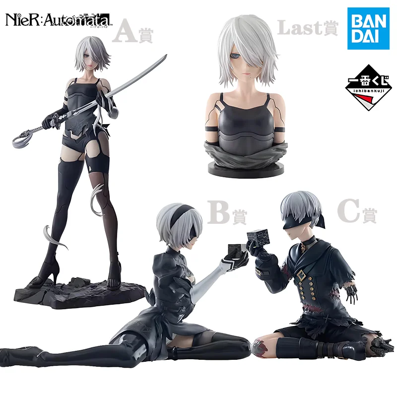 

BANDAI Ichiban Kuji NieR:Automata Ver.1.1a Human Glory A2 Art Scale Bust 9S 2B A2 Аниме Фигурка Идеальные подарки для мальчиков и девочек