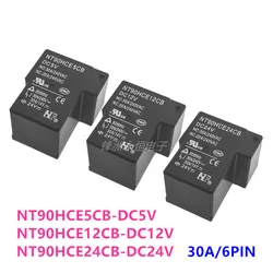 5Pcs New Original NT90HCE5CB NT90HCE12CB NT90HCE24CB T90 6PIN 12A 5V 12V 24V power relay